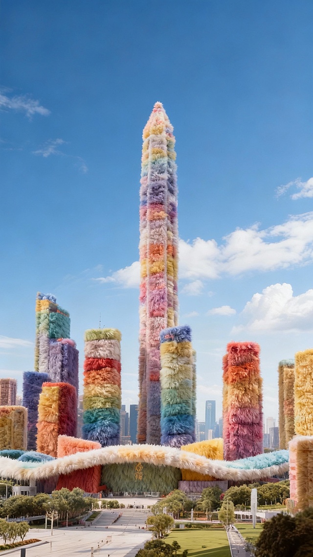 给深圳地标留下绒感的效果