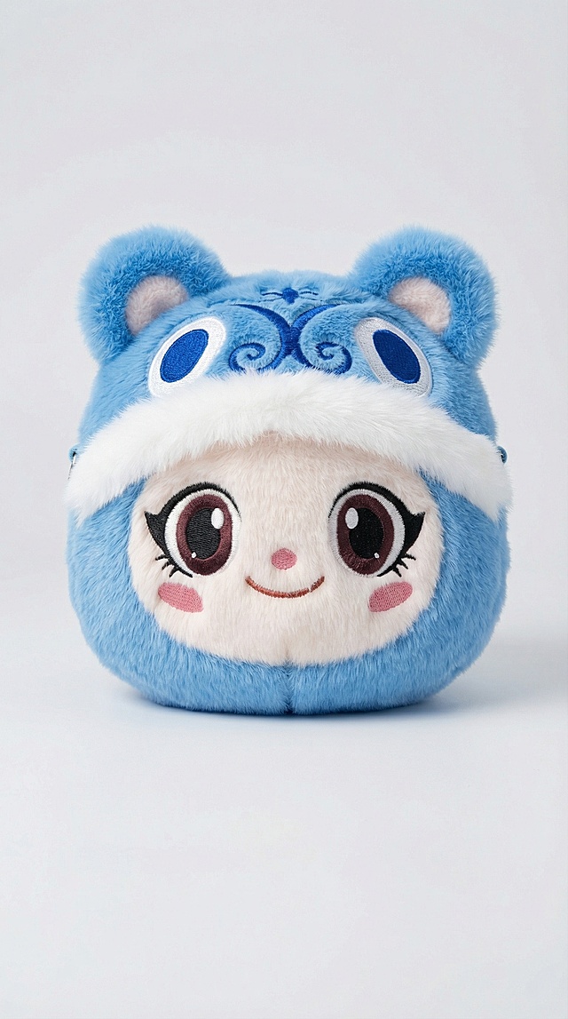 「图片1」「图片1」「图片1」让玩偶的颜色变成鲜亮的，毛绒变平顺，整体变新，商业拍摄氛围，纯色背景