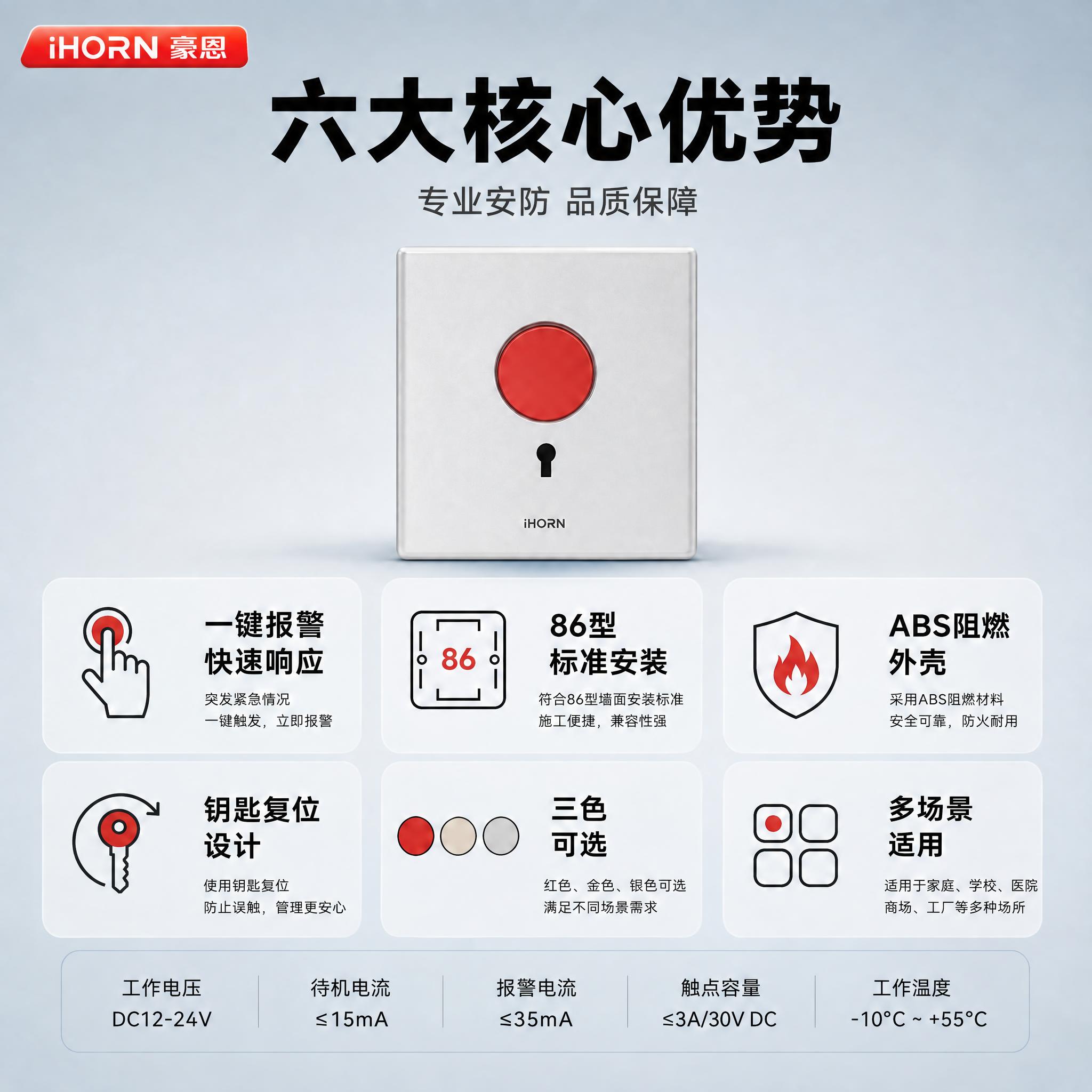 将左上角的"iHORN 豪恩"黑色文字Logo替换为红色圆角矩… - 图片创意预览