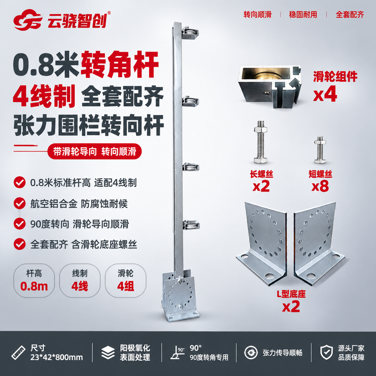 [单张主图] 商品名称：0.8米【转角杆】4线制全套。路线判断… - 图片创意预览