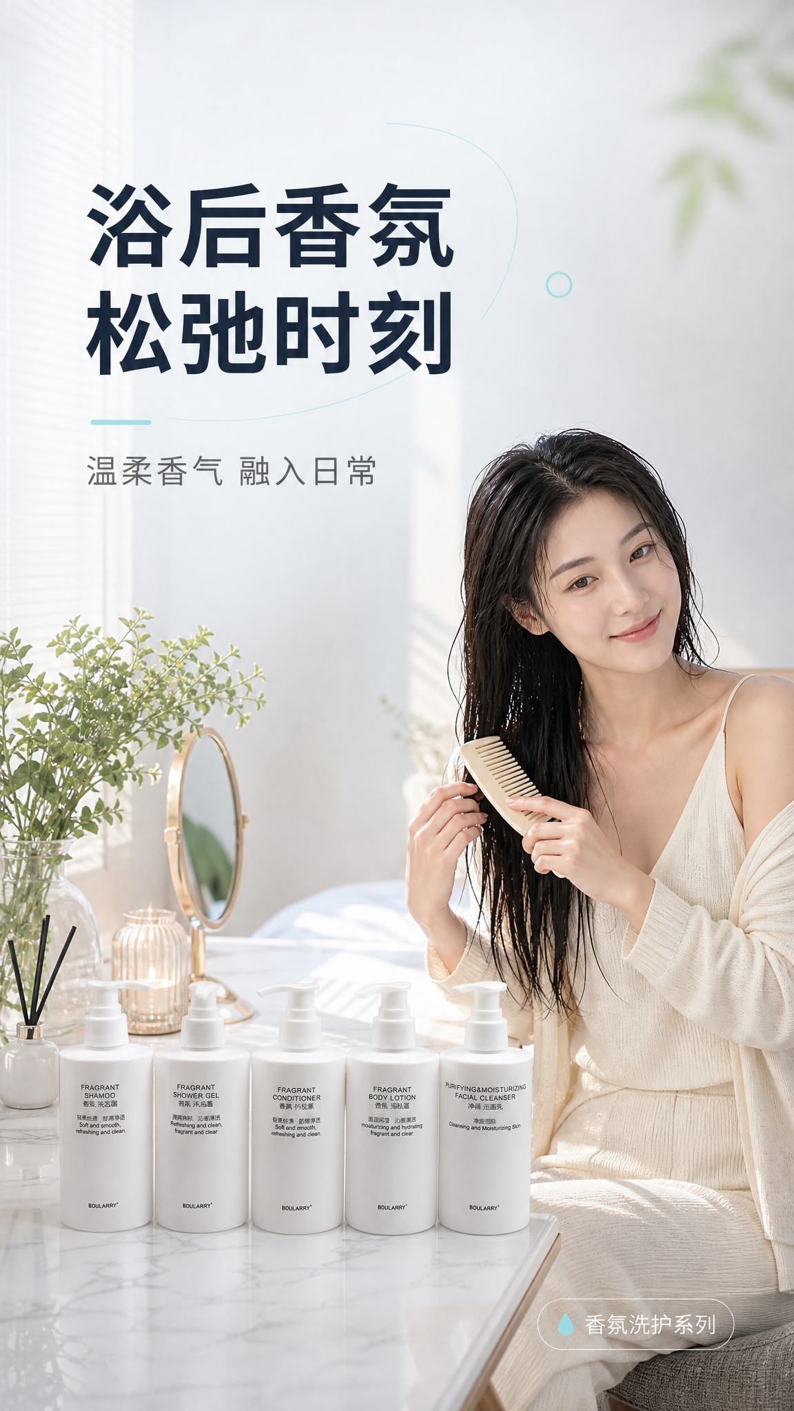 [商品] 使用【图1】BOULARRY 香氛洗护系列套装五瓶；… - 图片创意预览