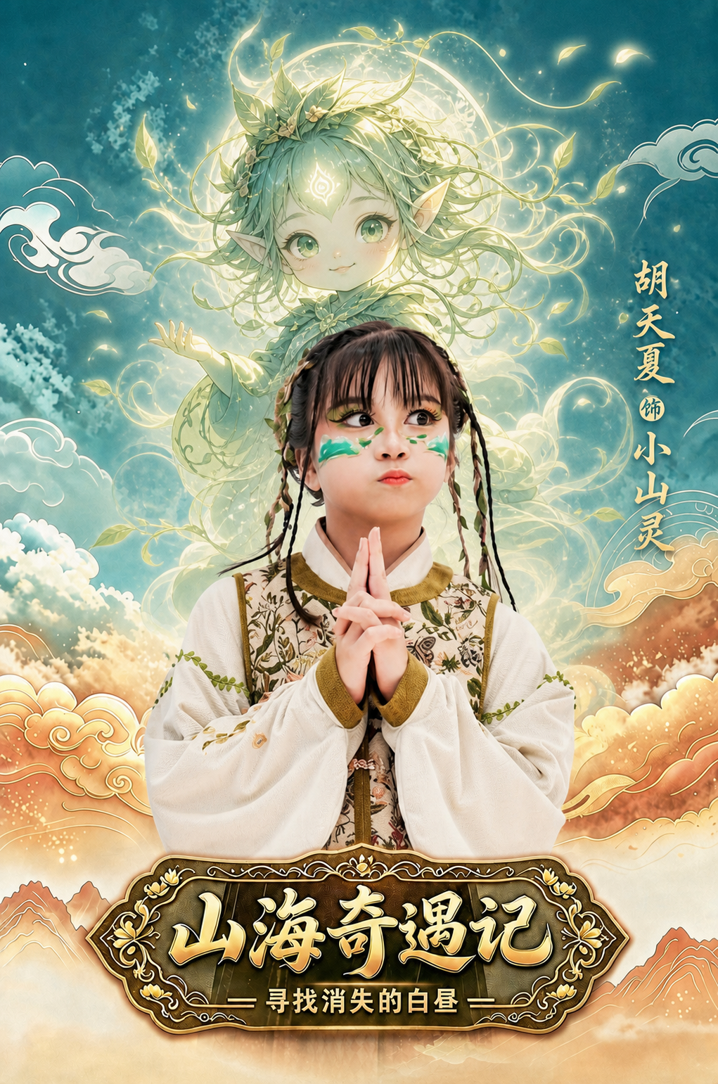 将第二张图中的小女生完整抠出，半身放大，面部清晰，保留她的原始… - 图片创意预览