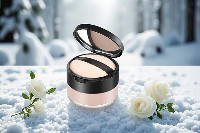 梦幻3D风设计，简约轻拟物，清新唯美的雪花与白玫瑰，营造冬日浪漫氛围。