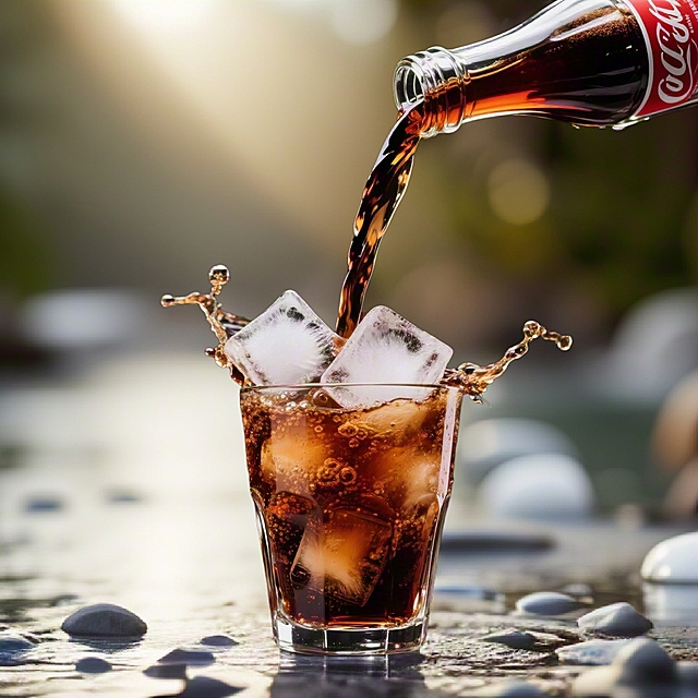 现代感3D风设计，清爽冰块与碳酸饮料碰撞，光影效果突出，轻拟物风格展现夏日清凉。