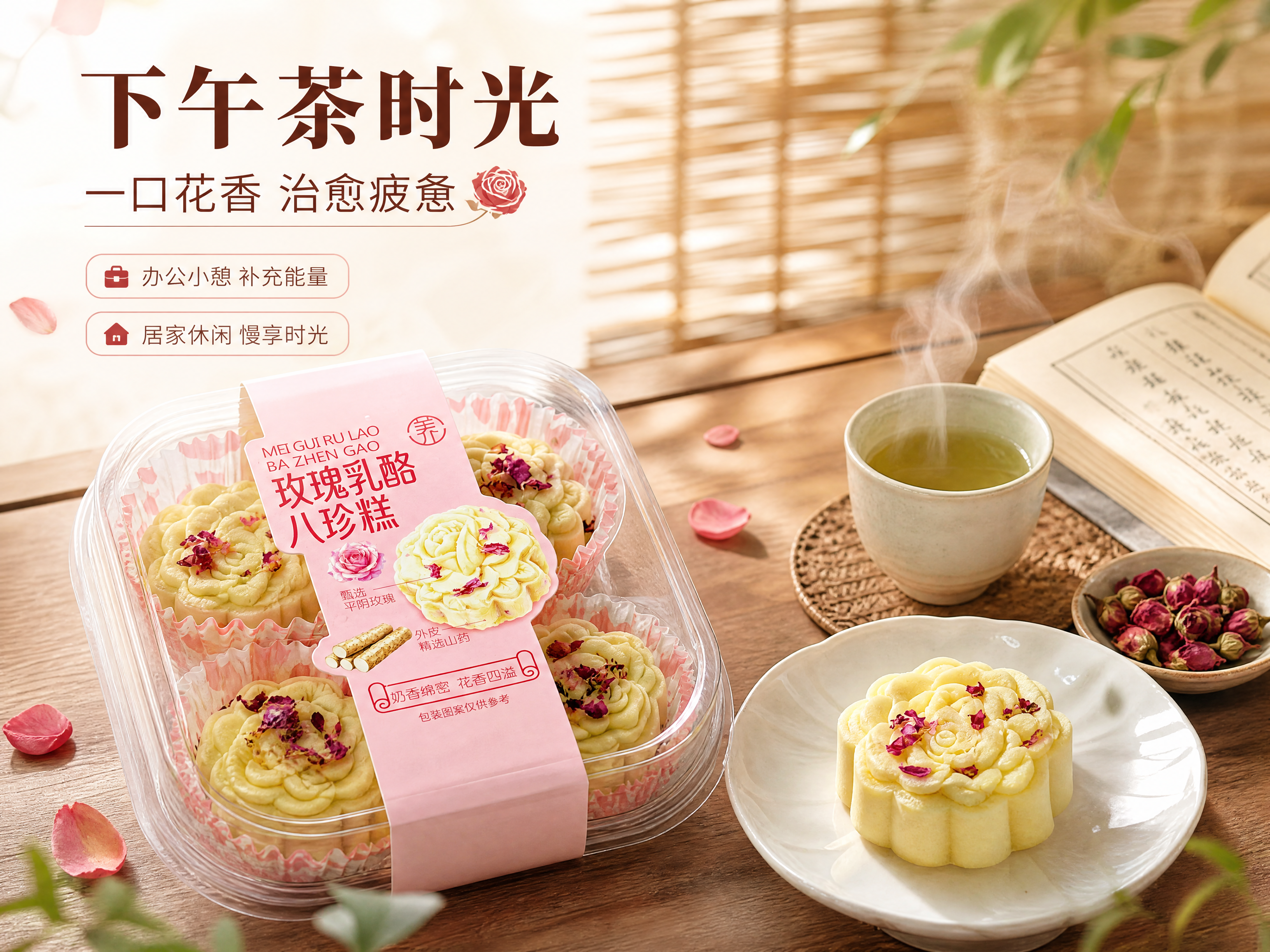 [商品] 使用【图1】玫瑰乳酪八珍糕透明盒装产品；保留透明盒、… - 图片创意预览