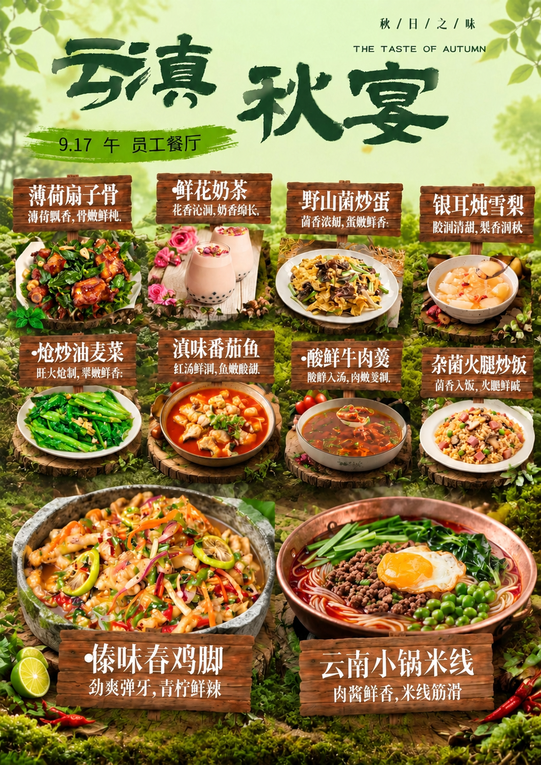 基于参考图进行修改，保持整体画面、菜品、背景、布局、木牌样式完… - 图片创意预览