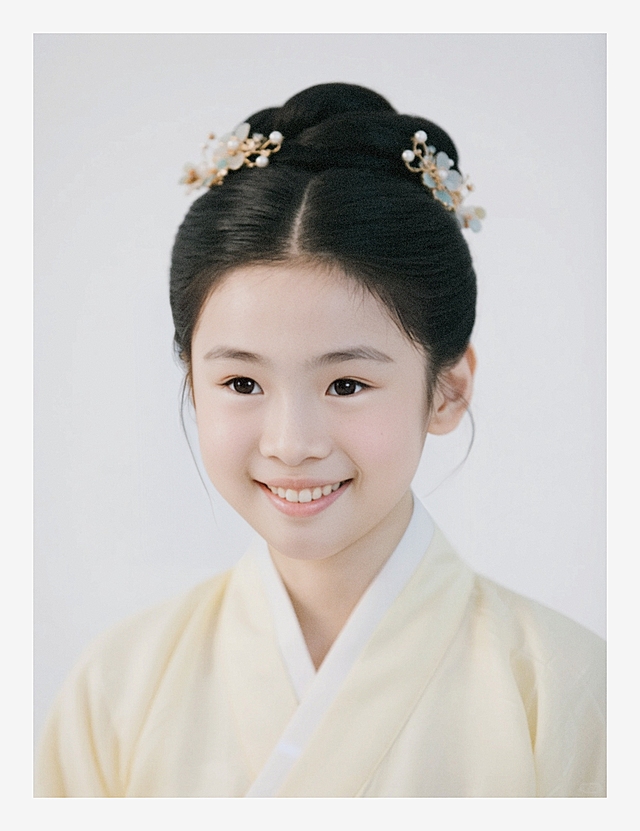 一个女生，白色背景