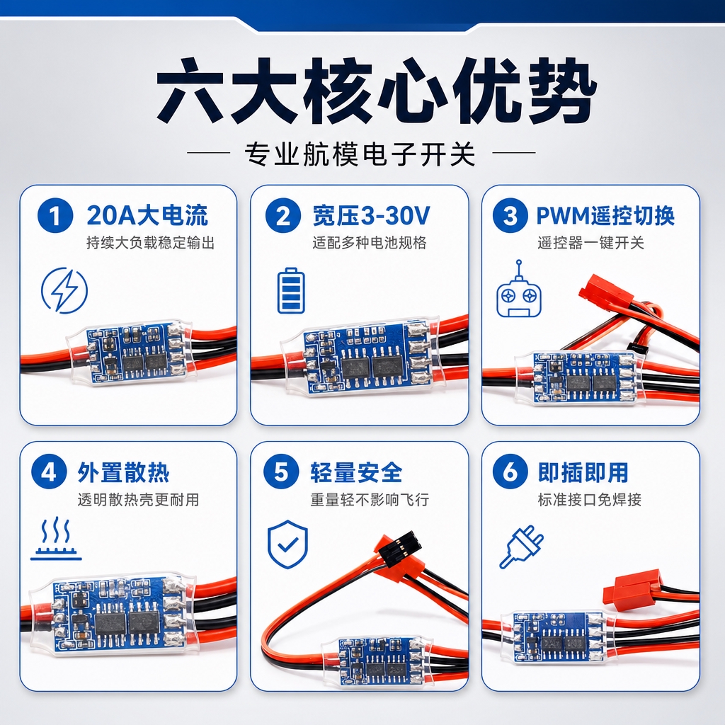[商品] 使用【图5】航模遥控电子开关三视角细节图；保留三款不… - 图片创意预览