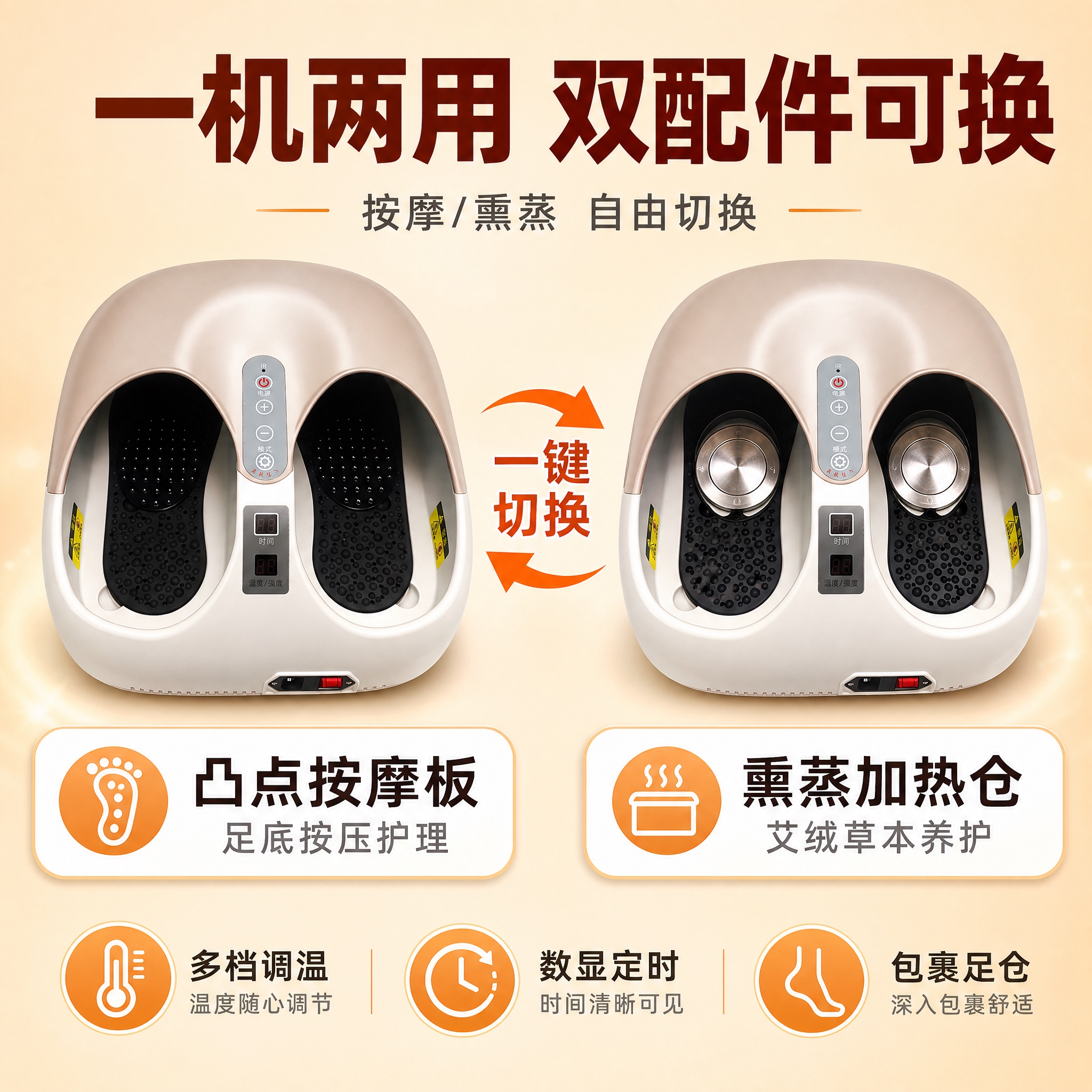 [主图-2] 核心价值卖点图，突出一机多用双配件可替换的核心购… - 图片创意预览