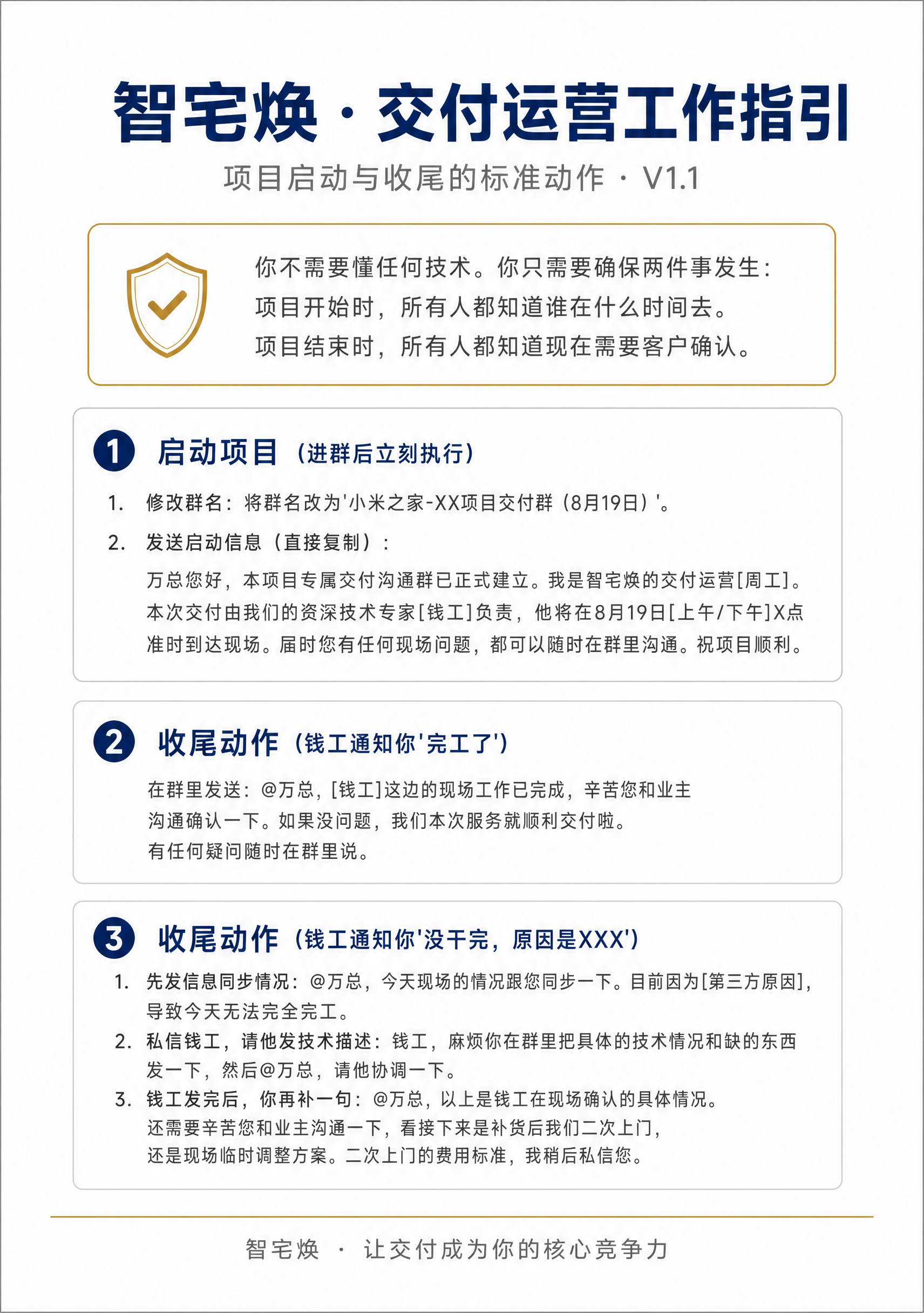 一张竖版A4尺寸的极简商务风格内部工作指引海报，纯白背景，主色… - 图片创意预览