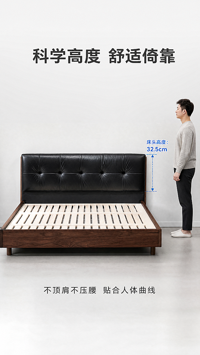 「图片1」，生成一套详情页，商品名称为床，尺寸为宽180cm，长200cm，高32.5cm长适配抖音/快手平台，单图比例为9:16，需求屏数为8张。