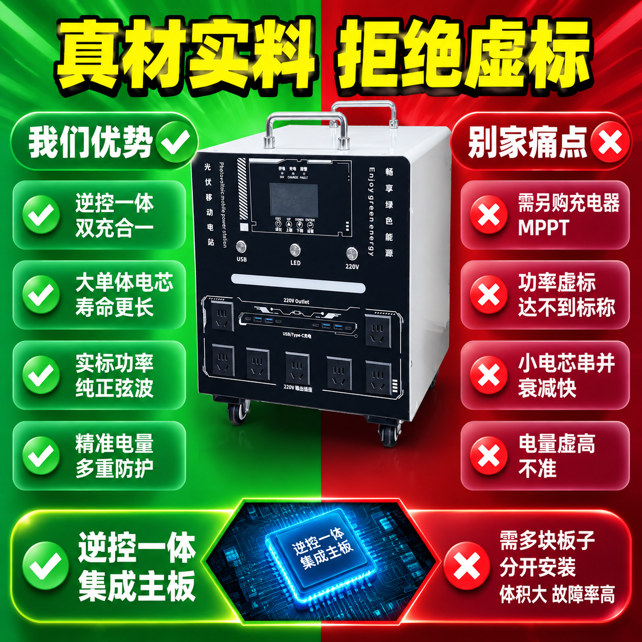 [主图-2] 主题：核心卖点对比 我们优势vs别家痛点，拼多多… - 图片创意预览