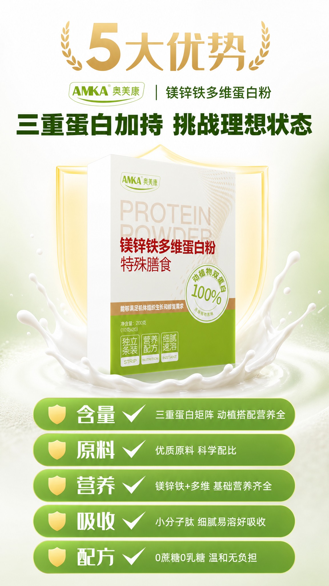 [商品] 使用【图1】奥美康镁锌铁多维蛋白粉外盒包装作为主产品… - 图片创意预览