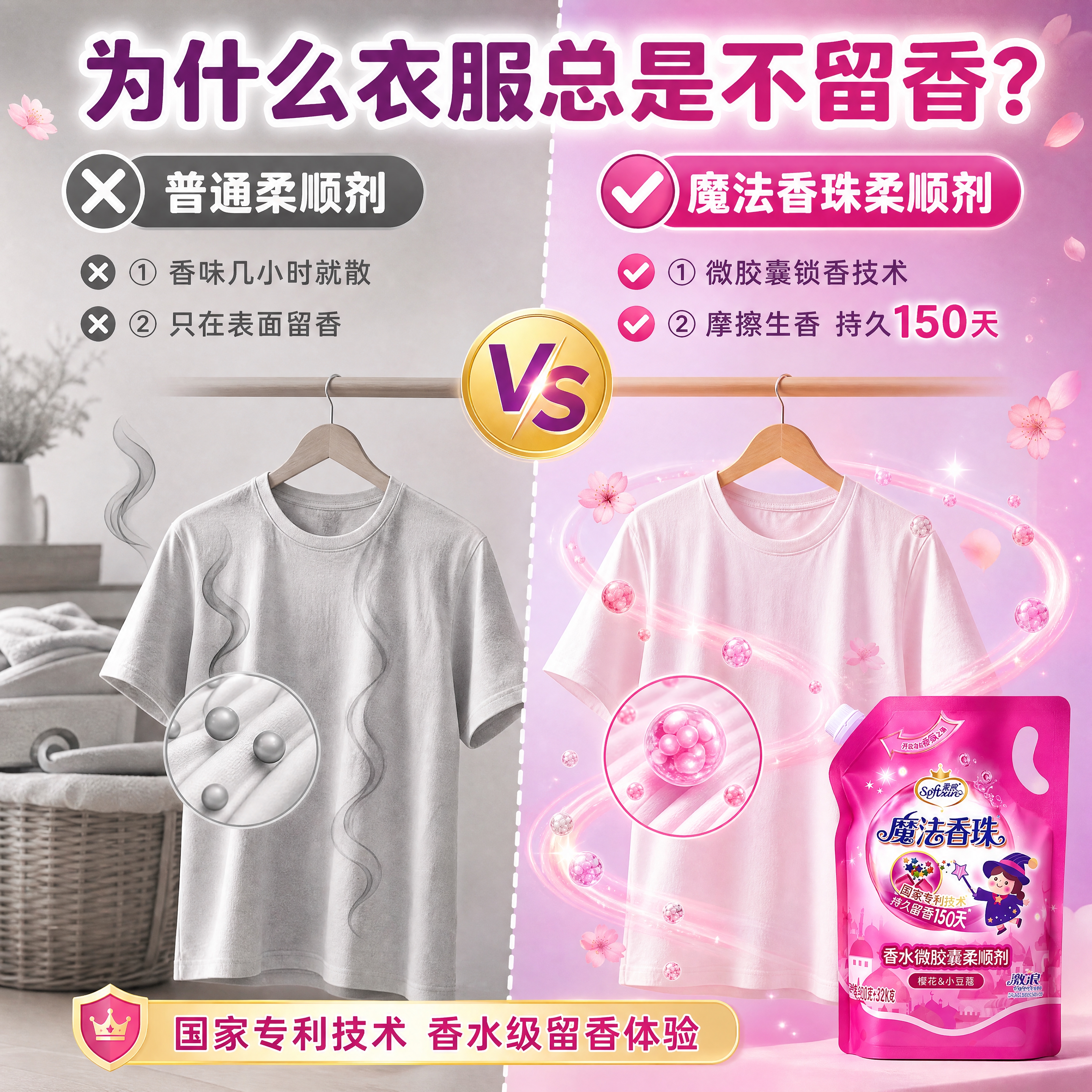 [商品] 使用【图1】激浪魔法香珠香水微胶囊柔顺剂粉色自立袋；… - 图片创意预览
