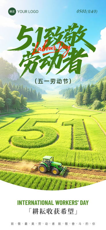 五一劳动节致敬劳动者节日祝福竖版海报预览效果