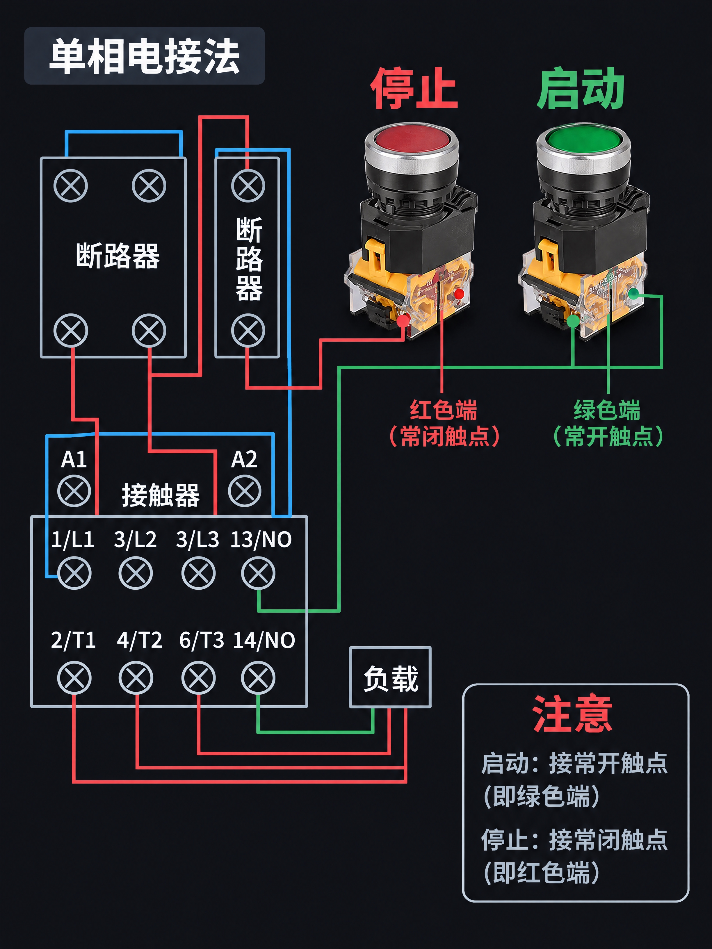 基于参考图进行LA38按钮单相电接法电气原理图海报设计，严格遵… - 图片创意预览