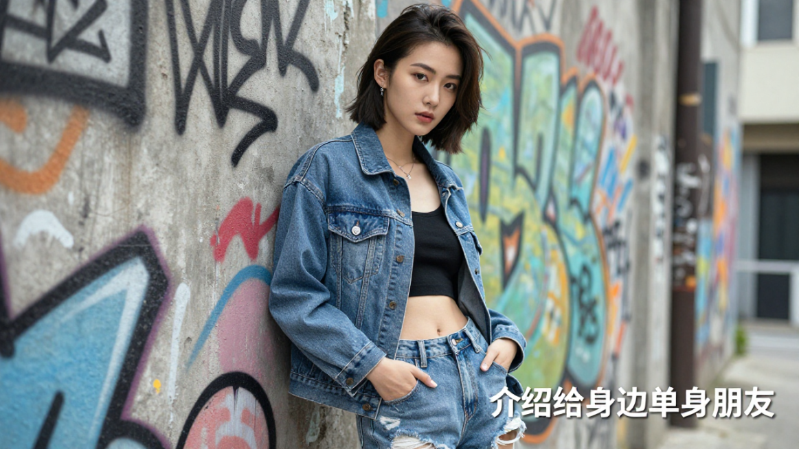 出10张图片：近景：1个20岁左右的中国女生，不同的穿着，不同的长相，不同的发型，不同的姿势，不同的环境，图片右下角添加文字：介绍给身边单身朋友预览效果