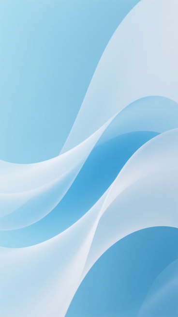 抽象背景主题，变换样式，以天蓝色、淡蓝色和白色为主色调的渐变背景，画面中充满了流畅、柔和的波浪形曲线，线条边缘光滑且带有轻微的模糊效果，整体呈现出轻盈、通透、宁静的氛围，光影过渡自然，具有现代简约的设计感，没有明显的主体物体，只有纯粹的色彩和线条构成的抽象几何图案，给人一种清新、舒适、开阔的视觉感受。预览效果