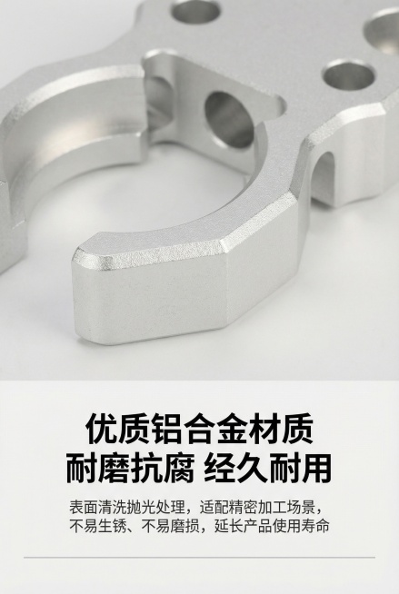 2:3竖版，电商详情图，工业科技风，杂志级细节排版，严格还原上传的产品图材质细节，产品外观必须与参考图完全一致，不得改变任何细节，重点突出产品的真实材质质感（优质铝合金，高光抛光+局部哑光，纹理清晰可预览效果