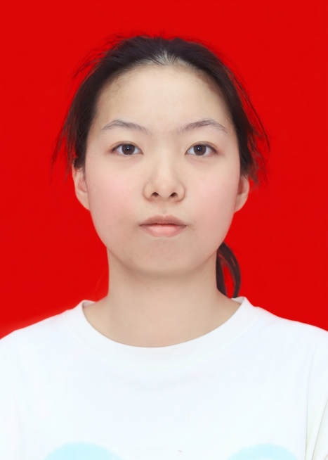 调整人物眼神，让眼神看向正前方，保持原图片的构图、人物和红色背景不变，保证图像自然真实预览效果