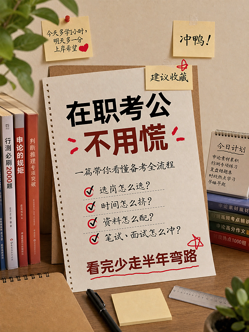 考公知识科普分享实景风小红书大字封面
