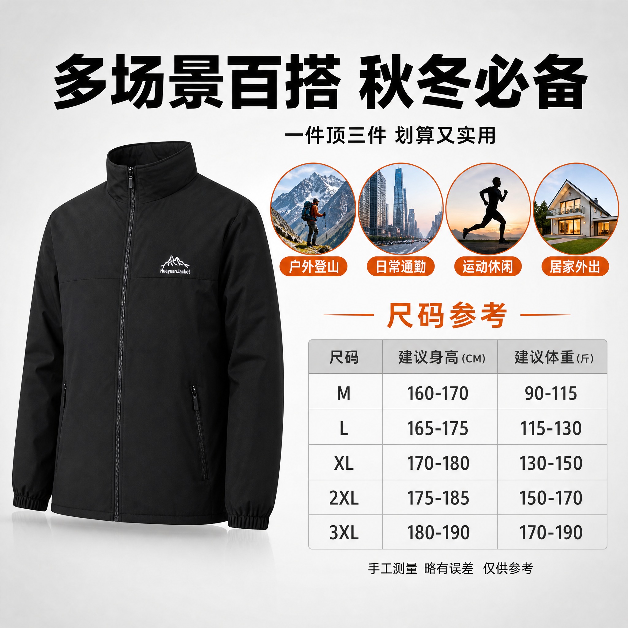 [主图-6] 多场景适用+尺码推荐图，第6张扩展图，展示适用人… - 图片创意预览