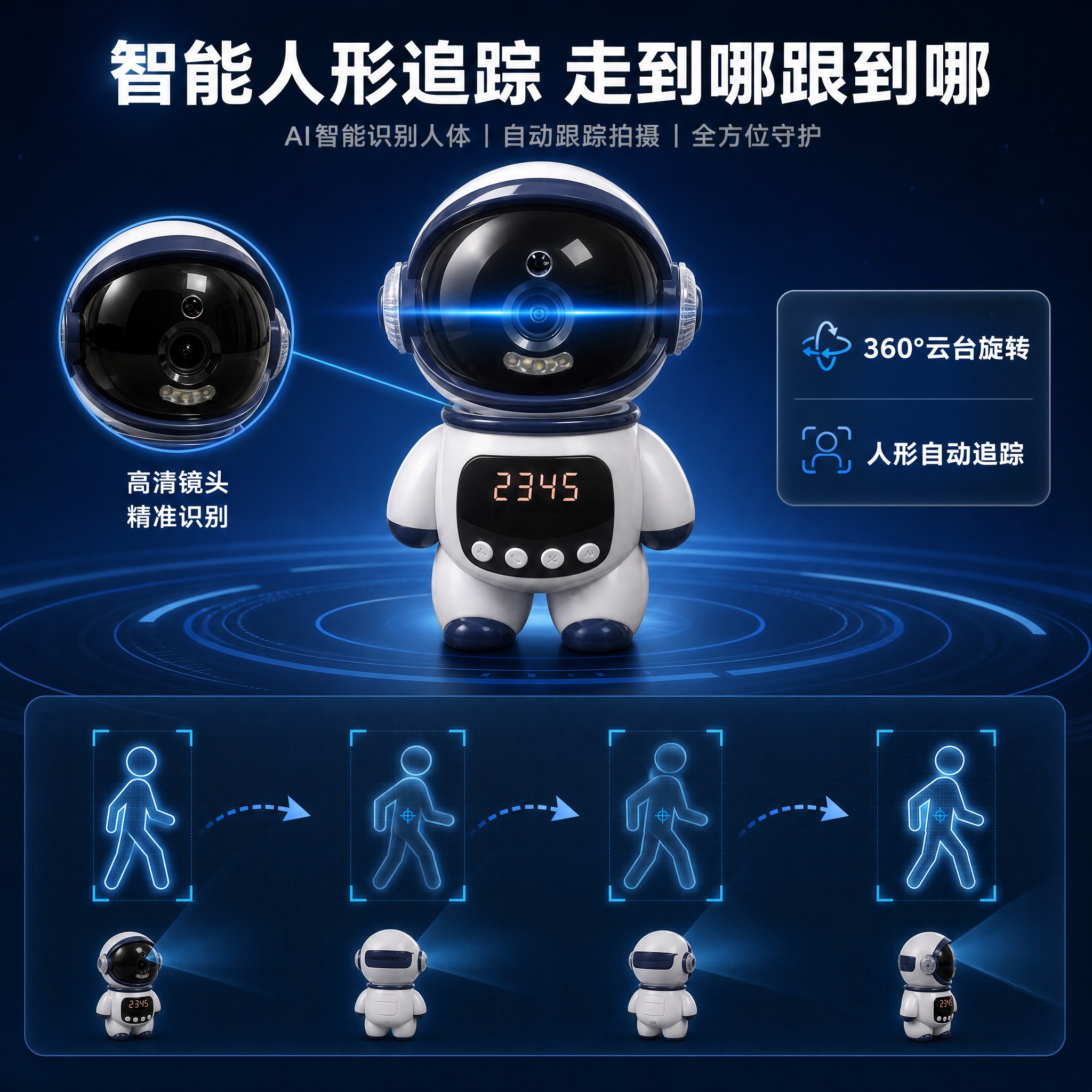 [主图-3] 宇航员造型智能摄像头 智能人形感应追踪功能证据图… - 图片创意预览