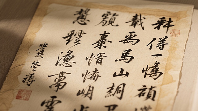 《谒巫山庙》诗稿特写，字迹遒劲
