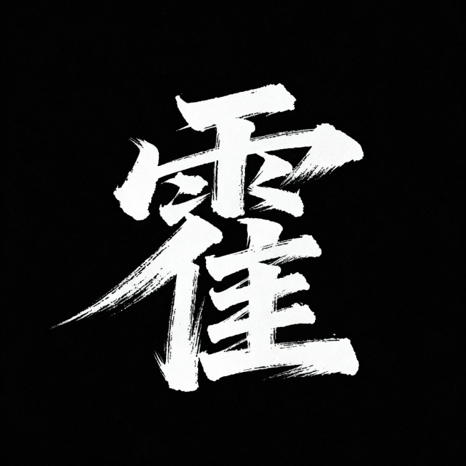 帮我设计12个燃向的书法字，不要有火焰元素，只要字，要风格一致，笔锋可以嚣张，不必太规整，不要有墨点，每一个字以一张图片的形式展现，黑底白字，这12个字分别是: 丁 猛 旦 琪 骏 霍 彦 瑞 聚 圈预览效果