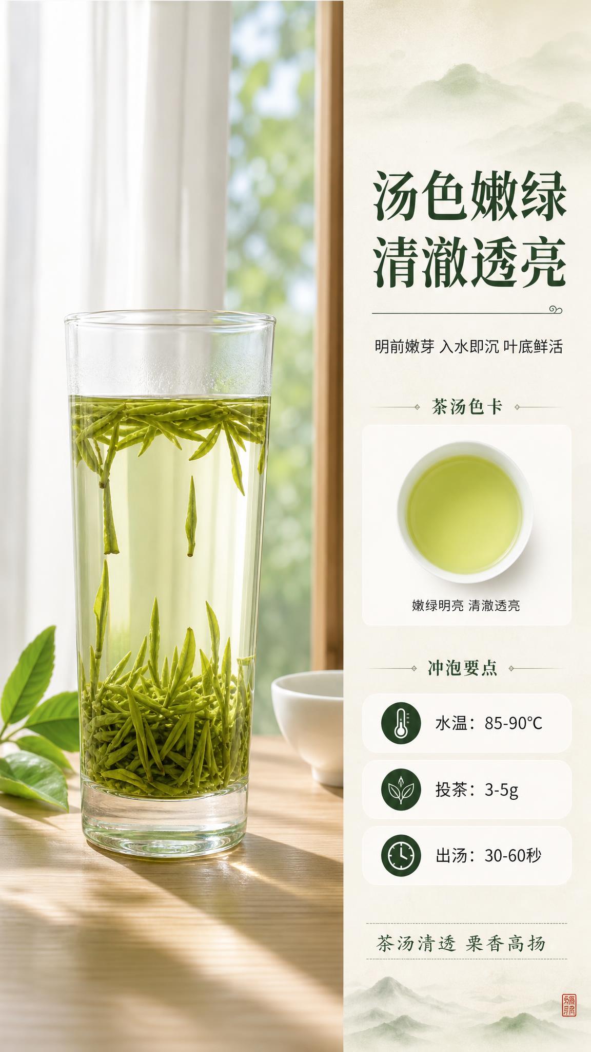 [商品] 使用【图6】玻璃杯冲泡毛尖绿茶图；保留玻璃杯形态、茶… - 图片创意预览