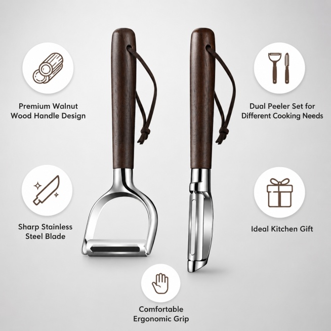[主图-2] 2 Pack Vegetable Peeler core卖点展示. Keep the product appearance exactly the same as the input i预览效果