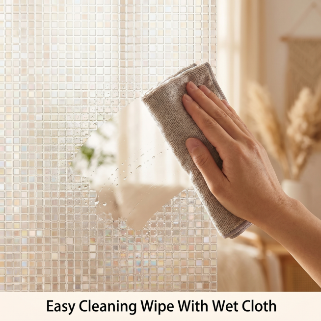 [Main image 5] Electrostatic Privacy Window Film easy cleaning detail display. [Atmosphere Style] Wa预览效果