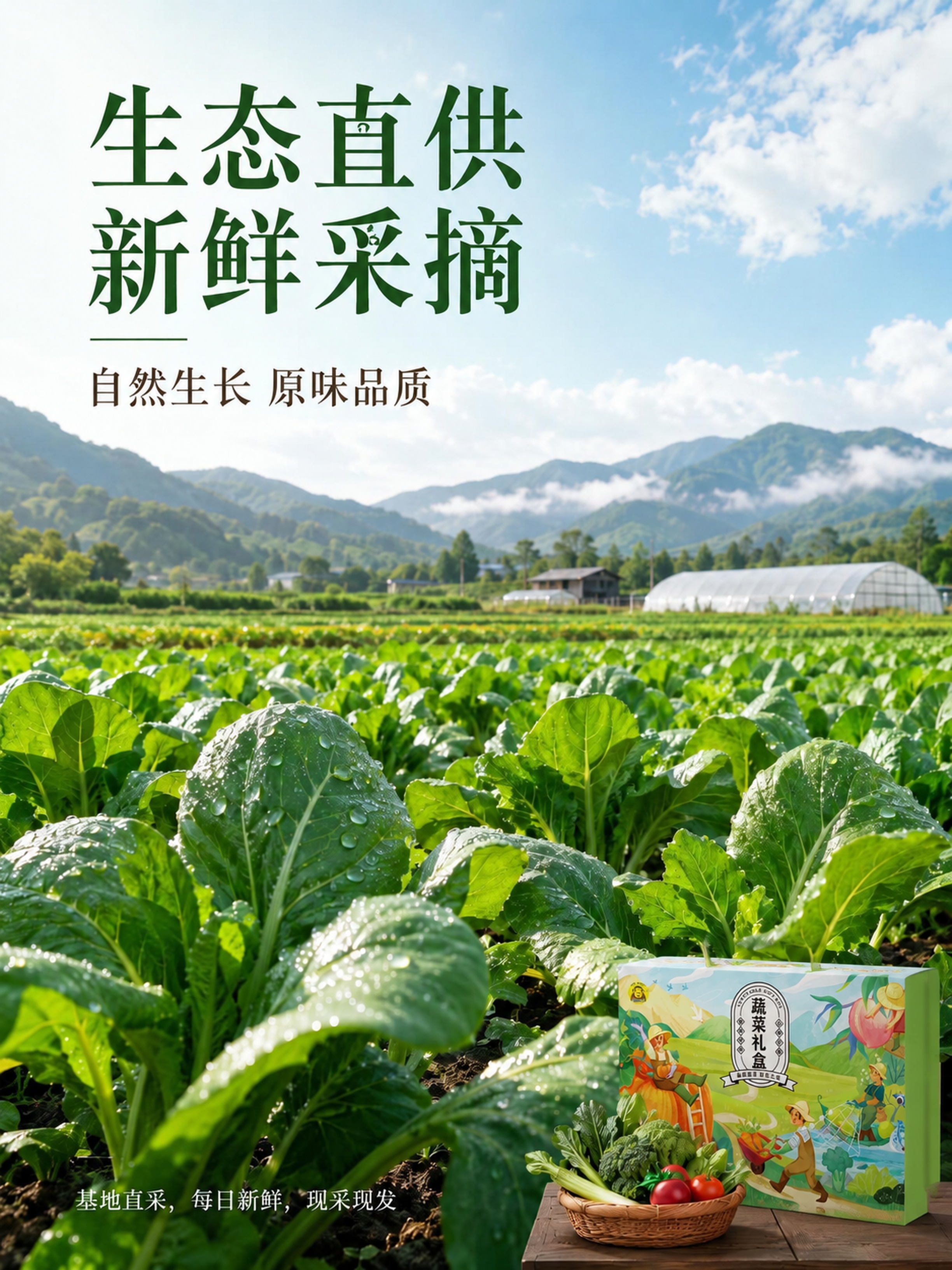 修改这张生态直供产地展示页，把右下角现有的绿色礼盒替换为用户提… - 图片创意预览