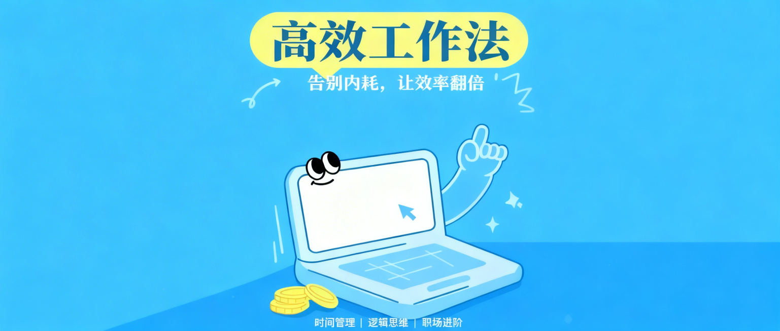 调整图片尺寸为900×383px，适配公众号首图，保持现有简约高级蓝色系职场干货封面内容、文字与风格不变预览效果