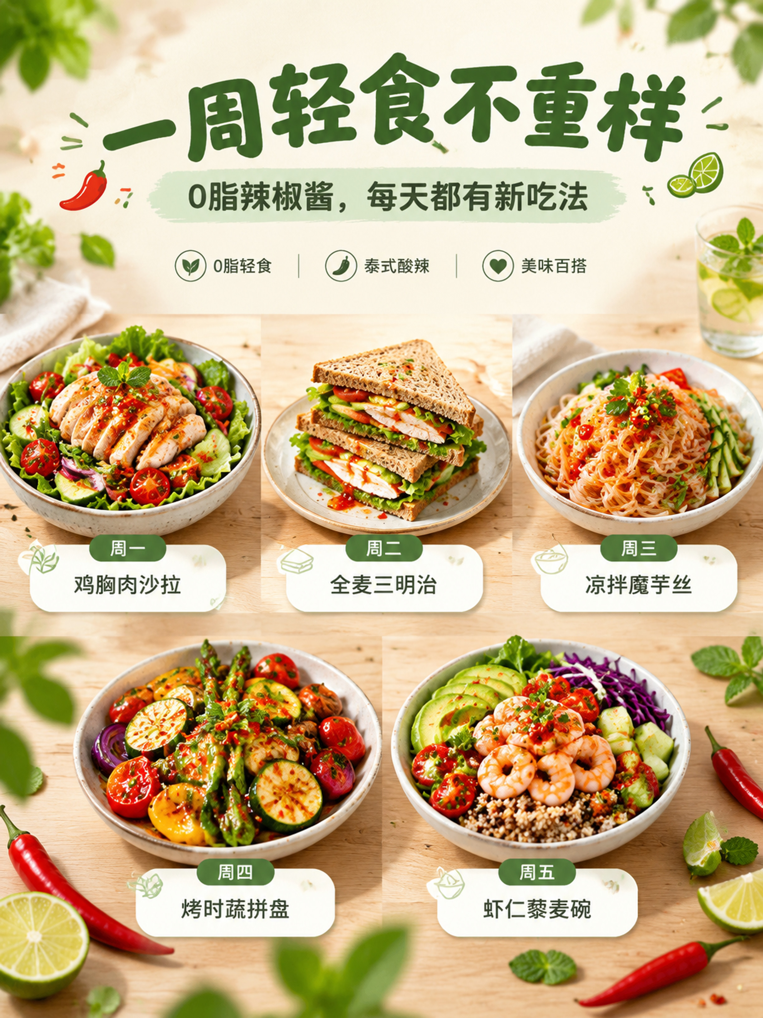 [商品] 本页不展示产品瓶身，仅展示用是拉差辣椒酱调味的轻食料… - 图片创意预览