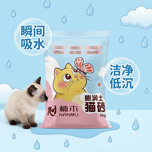 我是在拼多多卖猫砂的 帮我设计十张主图 可爱一点 最好有小猫