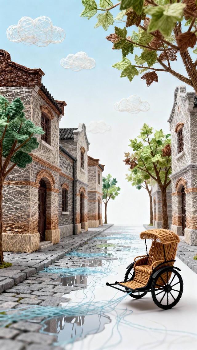 🌧️雨后老上海石库门，黄包车穿梭超有韵味🚕