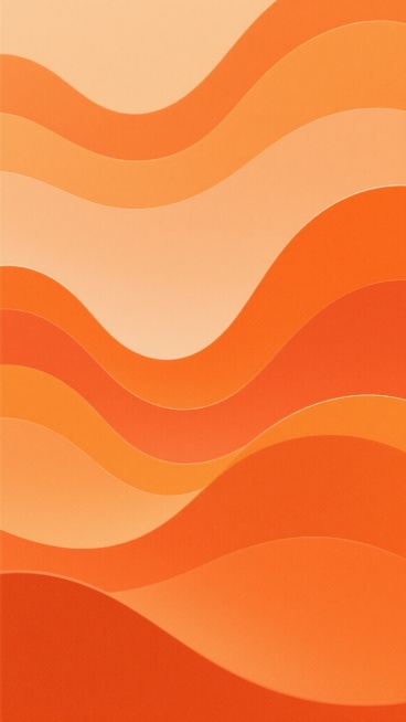 一张现代抽象风格的背景图，以橙色为主色调，由不同深浅的橙色渐变波浪形色块构成，色彩和谐统一，波浪线条流畅自然，呈现出柔和的动感与活力，整体画面简洁明快，具有鲜明的视觉冲击力和现代设计感，无任何文字、LOGO及装饰元素，仅保留纯粹的橙色渐变波浪图案。预览效果