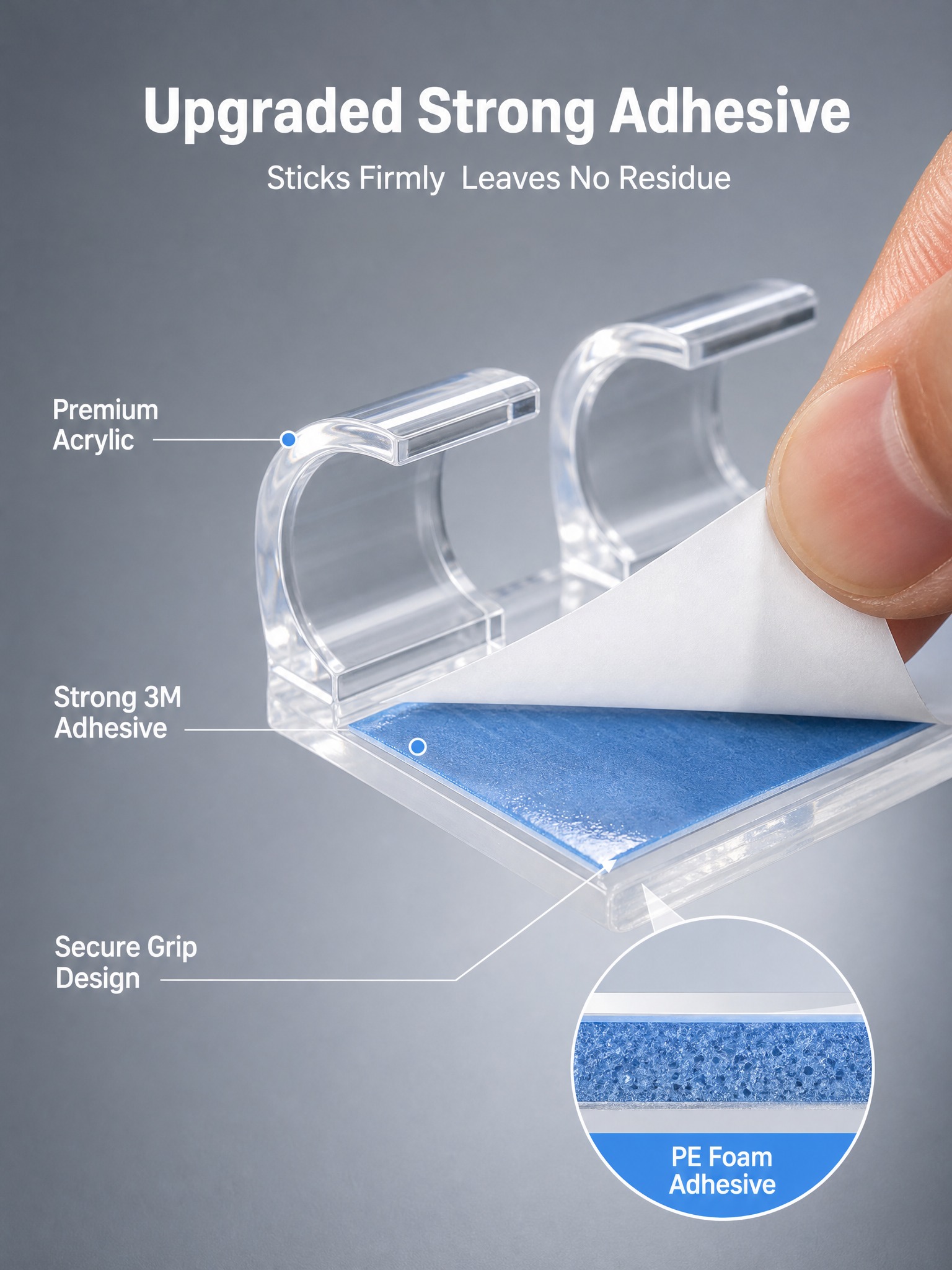 [主图-3] Clear Cable Clips with S… - 图片创意预览
