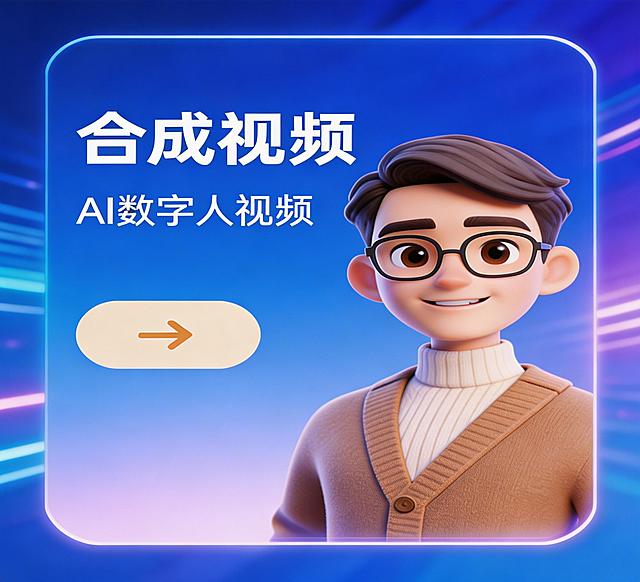 保持现有AI科技风的合成视频卡片内容不变，调整尺寸为330x300像素，保持所有文案、元素清晰完整不变形