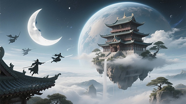 帮我生成50张关于月亮或者星球的图片