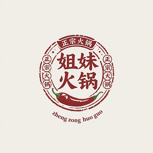 国潮风设计，大字醒目，辣椒元素点缀，彰显中式火锅文化。