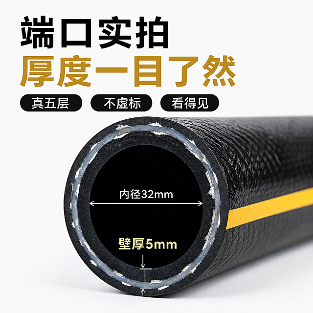 使用商品详情页技能根据商品图「图片1」「图片1」「图片1」「图片1」「图片1」「图片1」「图片1」「图片1」「图片1」「图片1」「图片1」「图片1」生成1套详情页，参考图为「图片1」「图片1」「图片1」，商品名称为防爆高压水管，卖点为五层加厚 三线两胶复合结构 爆管包退 高弹 防爆 耐磨 防淘宝 京东  拼多多 主图第一张 1:1 1440*1440  产品有质感  面向农村中老年用户 壁厚实打实不虚标  真材实料看得见 爆管包退  一根管用20年 颜色明亮些 浅色系  关于水管高弹扭曲复原  打结复原  做个三四张晒 防冻 四季柔软零下20度依旧柔软  花园浇花 洗地 洗车  浇菜 宠物洗澡 新款升级五层加厚  实打实不虚标4分内径径16mm壁厚4mm  6分内径19mm壁厚4.5mm  1寸内径25mm壁厚4.5mm 1.2寸内径32mm壁厚5mm 五层加厚三胶两线防爆水管，就是三层胶 + 两层纤维编织增强的复合高压软管，俗称 “五层高压防爆管”，耐压高、抗爆抗老化，常用于洗车、园林、农用打药与工业高压场景。  内径 16mm 耐压（公斤）20 农用打药、水泵输水  内径 19mm 耐压（公斤）20 大流量输水、工业冲洗 内径 25mm 耐压（公斤）20 工程、养殖、洒水车  主要特点 ✅ 耐压防爆：工作压力 15–30bar，不易爆管 ✅ 加厚耐磨：管壁厚实，抗拖拽、抗老化 ✅ 四季柔软：耐高低温，不易脆裂、打折 ✅ 耐腐抗蚀：耐水、耐酸碱、防藻，寿命长四、常见用途 家用 / 商用洗车机高压管 农业打药机、园林灌溉 工厂高压冲洗、水泵输水 建筑打压测试、工程输水 五、选购要点 看内径 / 耐压：按设备压力选（洗车常用 30 公斤，农用 20 公斤） 看材质：全新 PVC / 橡胶 + 加粗涤纶线，无异味 看做工：编织紧密、胶层粘合牢固，无脱层、鼓包 看售后：选 “爆管包赔” 的厂家，更安全  无惧骄阳 65℃不老化，适配平台为淘宝/天猫，图片比例为1:1，需求屏数为15张，其他要求为主图第一张 不同于以上图片