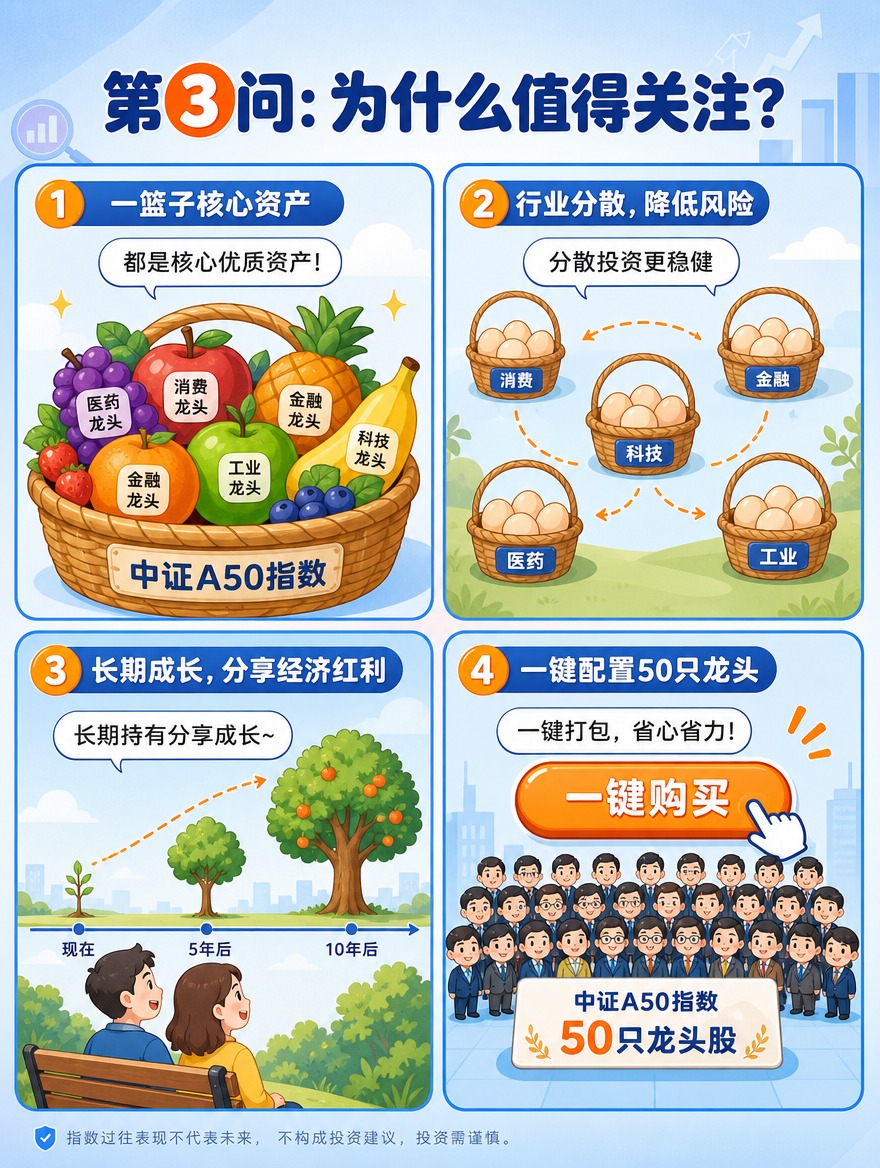 [商品] 无实物商品，主题为中证A50指数投资价值讲解（四宫格… - 图片创意预览