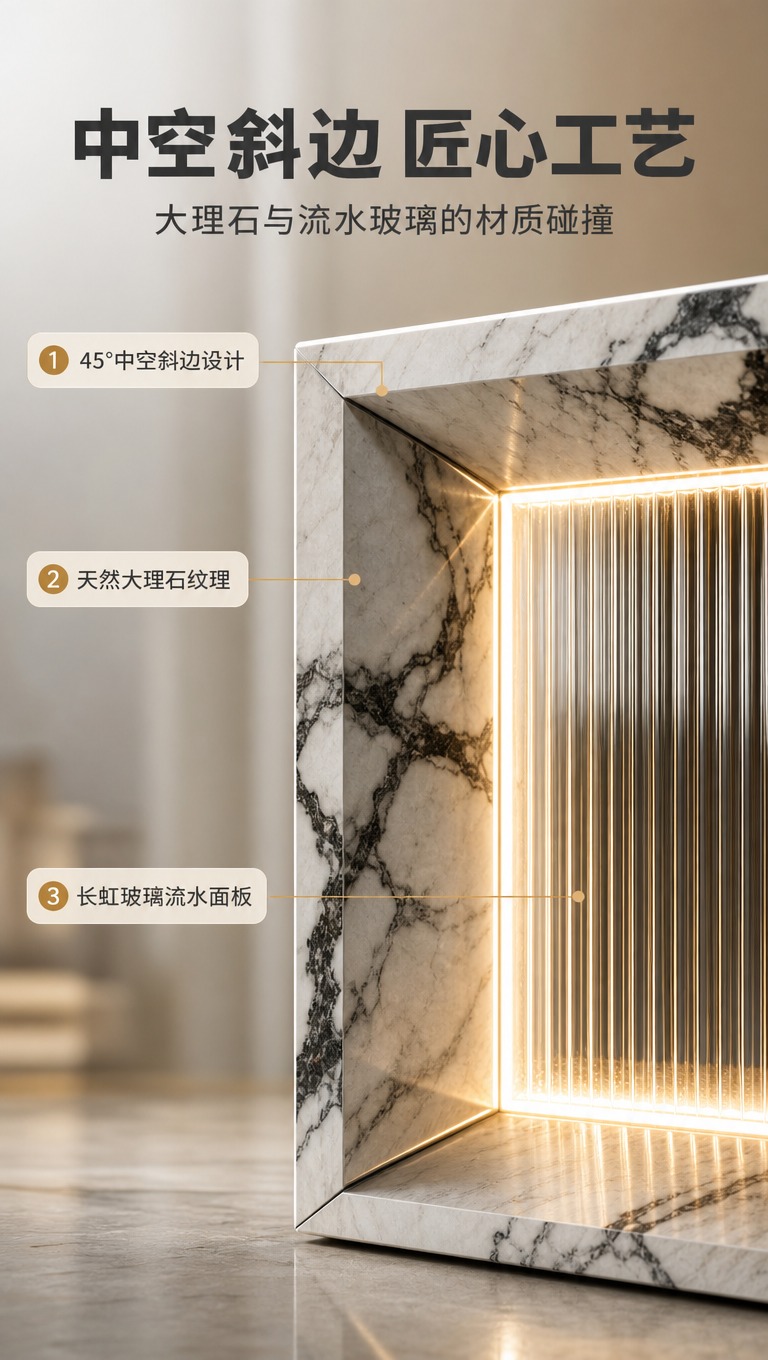 [商品] 使用【图1】意式极简流水玄关摆件；商品处理：保留大理… - 图片创意预览
