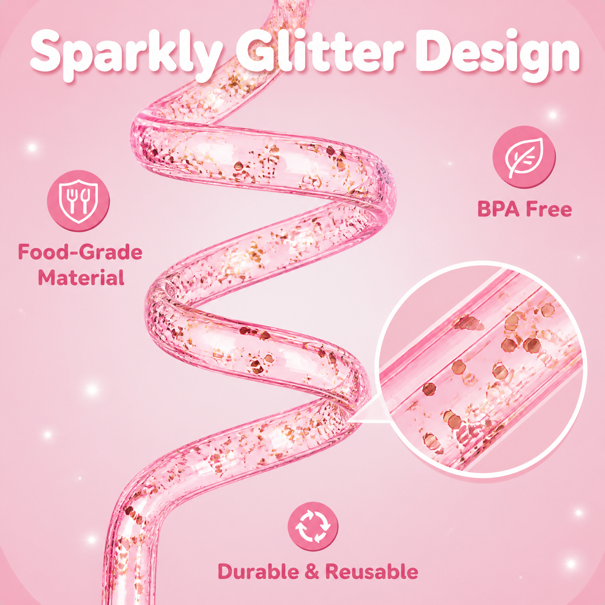 [主图-8] Pink Bow Glitter Curly S… - 图片创意预览