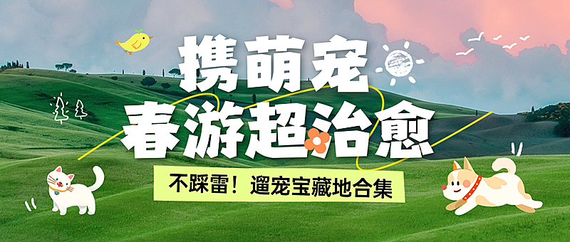 春日宠物旅游促销活动公众号首图