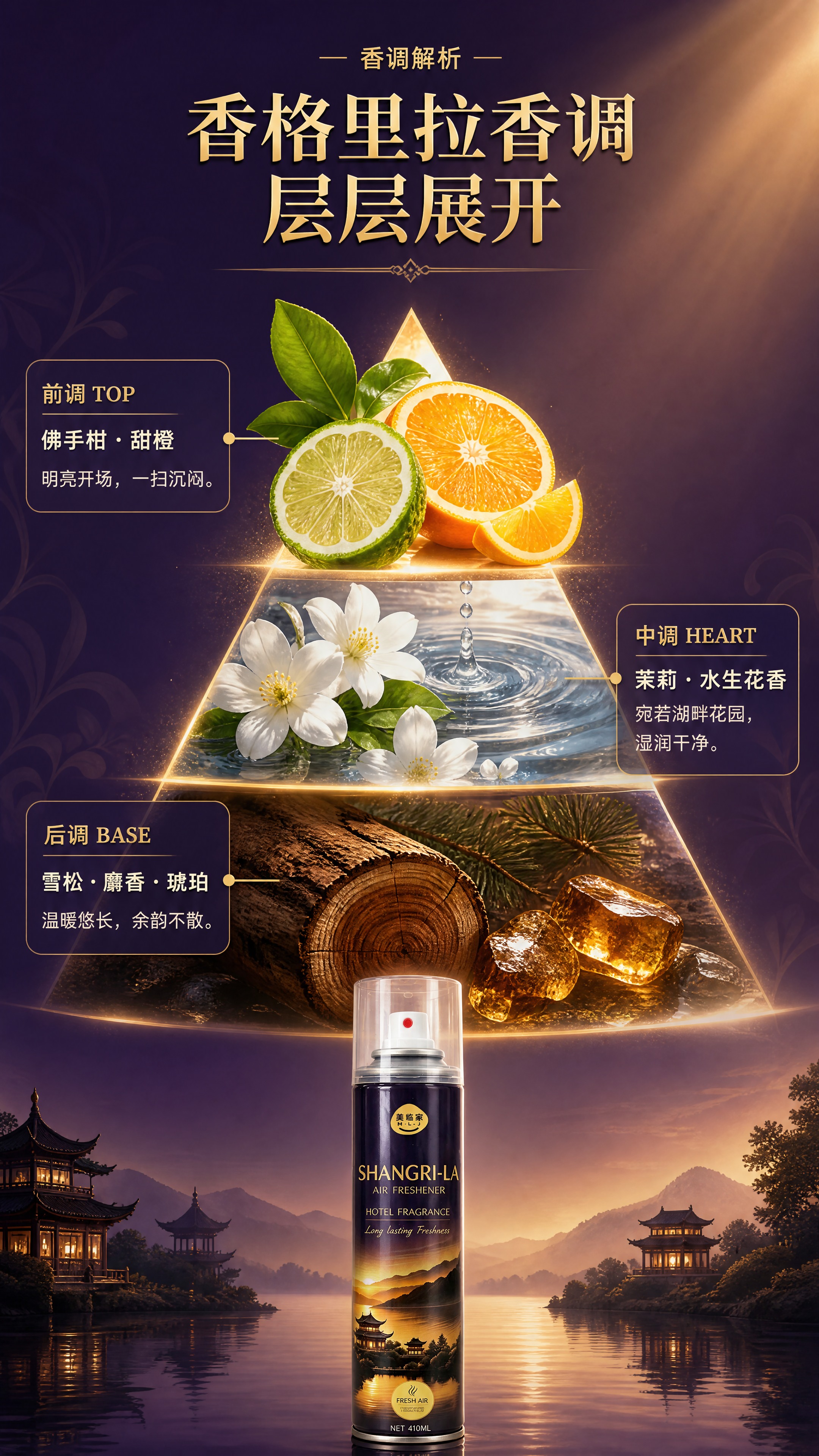 [商品] 使用【图1】美临家香格里拉香氛喷雾；保留深紫色铝罐瓶… - 图片创意预览