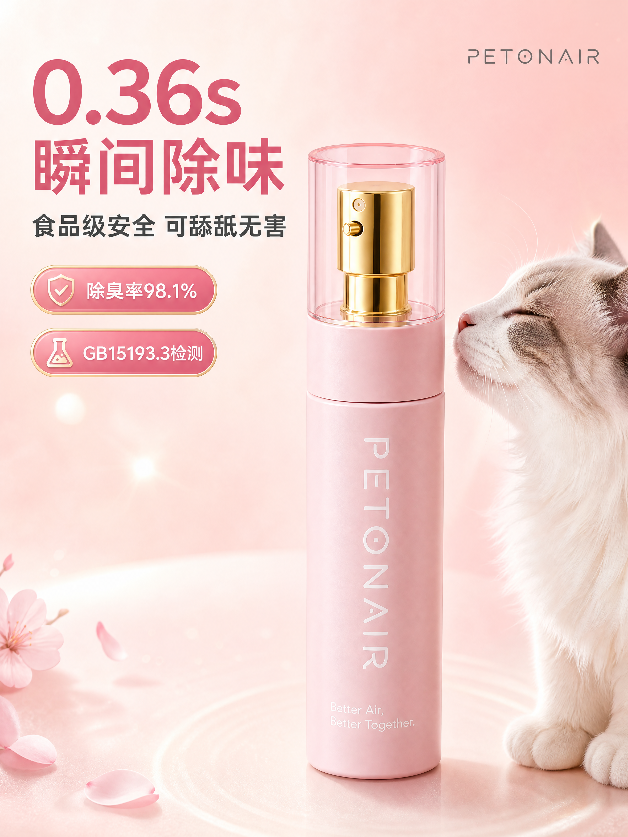[商品] 使用【图1】PETONAIR粉色宠物除臭喷雾；保留樱… - 图片创意预览