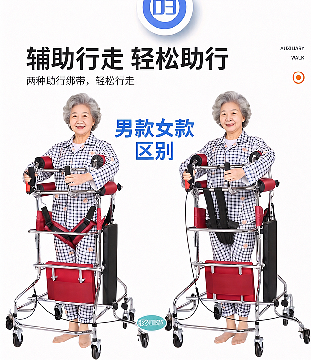 把图一右侧女士裆部位置修改成和图二右侧女士托档位置一致，其他文字、人物、器械和布局都保持不变